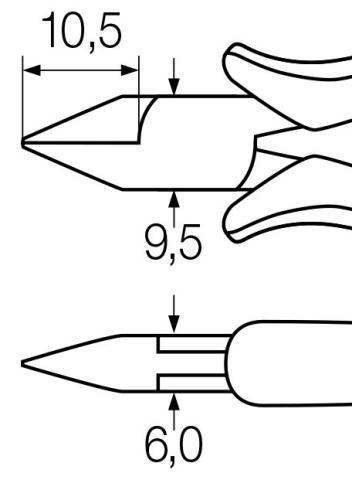 Wiha Szczypce Professional ESD do cięcia bocznego wąska, ostro zakończona główka bez uskoku 115 mm, 4 1/2" (33521)