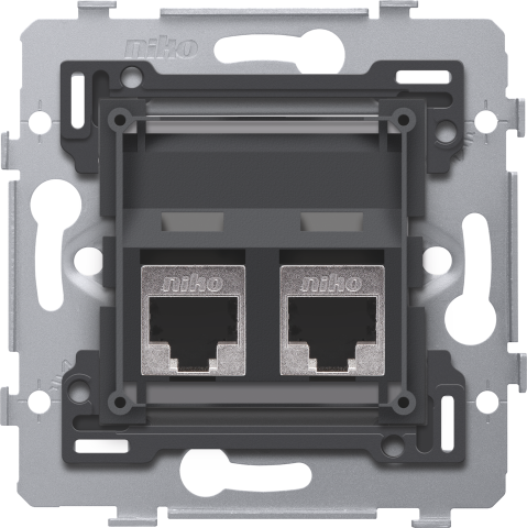 2 RJ45 connections STP cat. 6, PoE++ ready, oblique model, incl. base 