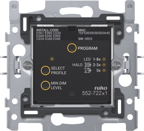 Connected dimmer, base, 3 – 200 W, 2-wire, 60 x 71 mm, mocowanie za po