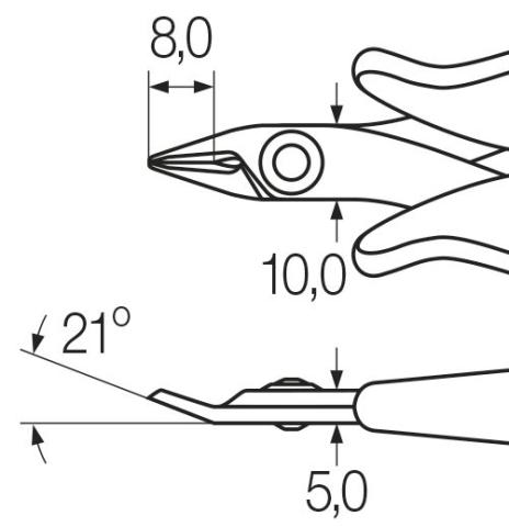 Wiha Szczypce do cięcia bocznego Electronic wąska, ostro zakończona główka i sprężyna drutowa bez uskoku 126 mm, 5" (26813)