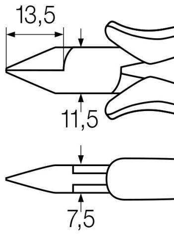 Wiha Szczypce Professional ESD do cięcia bocznego szeroka, ostro zakończona główka i sprężyna drutowa z małym uskokiem 115 mm, 4 1/2" (26822)