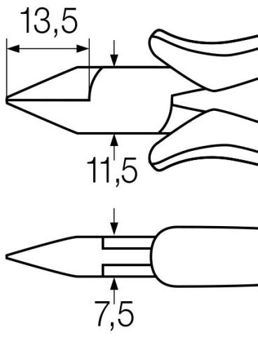 Wiha Szczypce Professional ESD do cięcia bocznego szeroka, ostro zakończona główka z uskokiem 115 mm, 4 1/2" (26816)