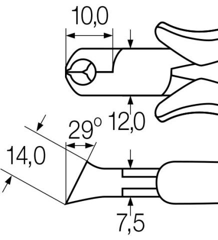 Wiha Ukośne szczypce Professional ESD do cięcia czołowego szeroka główka, ok. 29° z małym uskokiem 115 mm, 4 1/2" (26835)