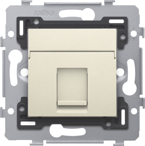 1 złącze RJ45 STP kat. 5E, model płaski, z podstawa 71 x 71 mm z mocow