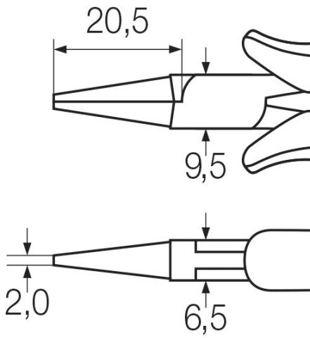 Wiha Szczypce okrągłe Professional ESD okrągłe, krótkie szczęki 120 mm, 4 3/4" (26804)