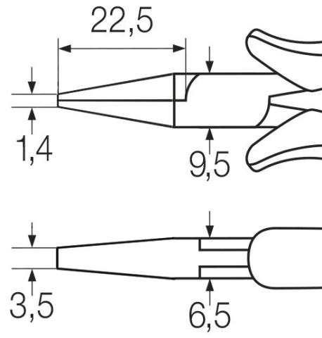 Wiha Szczypce płaskie Professional ESD płaskie, krótkie szczęki 120 mm, 4 3/4" (26806)