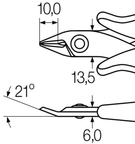 Wiha Szczypce do cięcia bocznego Electronic szeroka, ostro zakończona główka i spr ężyna drutowa bez uskoku 130 mm, 5 1/8" (27395)