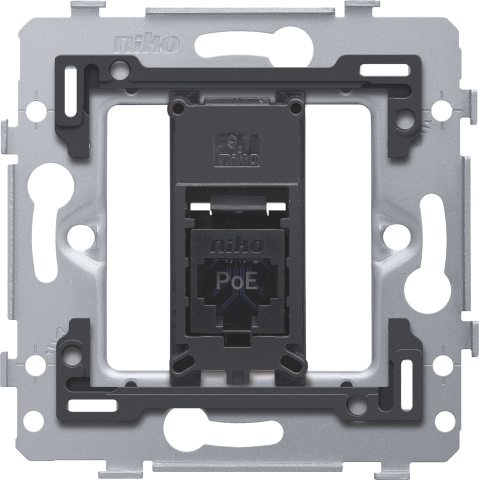 1 RJ45 connection UTP cat. 6A, PoE++ ready, flat model, incl. base 71 