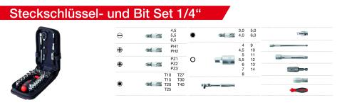 Wiha Zestaw kluczy nasadowych i bitów 1/4 41-cz. wraz z torbą funkcyjną z zaczepem do paska (44684)