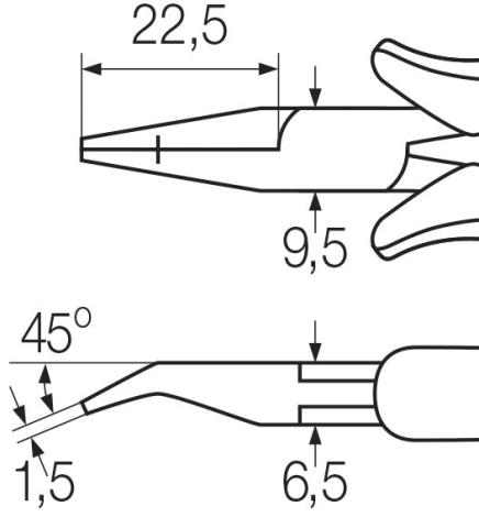 Wiha Szczypce półokrągłe Professional ESD zakrzywiony kształt, ok. 45° 120 mm, 4 3/4" (26802)