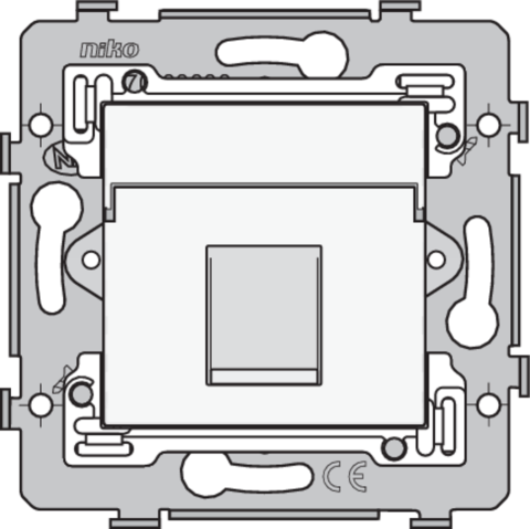 1 złącze RJ45 STP kat. 5E, model płaski, z podstawa 71 x 71 mm z mocow