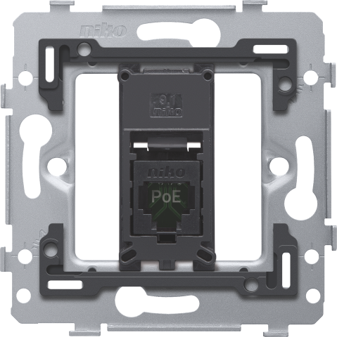 1 RJ45 connection UTP Cat. 5E, PoE++ ready, flat model, incl. base 71 