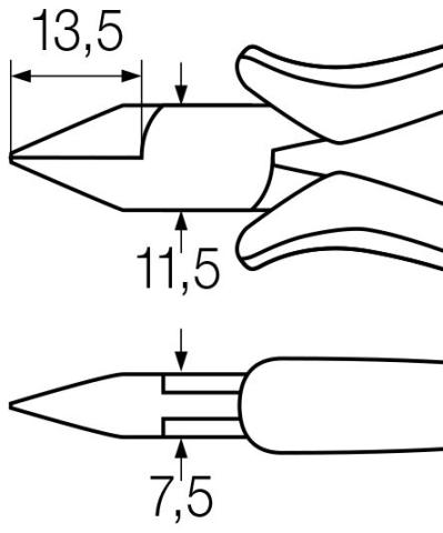 Wiha Szczypce Professional ESD do cięcia bocznego szeroka, ostro zakończona główka bez uskoku 115 mm, 4 1/2" (26821)