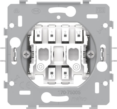 Gniazdo do 2-krotnego przycisku NO lub NZ, 10 A/250 V AC, zaciski wtyk