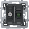 Combination coax with RJ45 connection UTP cat. 6, PoE++ ready, flat mo