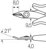 Wiha Szczypce do cięcia bocznego Electronic bardzo wąska, ostro zakończona główka bez uskoku 128 mm, 5 1/8" (27388)