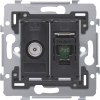 Combination coax with RJ45 connection UTP Cat. 5E, PoE++ ready, flat m