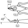 Wiha Szczypce ukośne do cięcia czołowego Electronic szeroka, ostro zakończona główka bez uskoku 130 mm, 5 1/8" (26833)