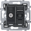 Combination coax with RJ45 connection UTP cat. 6A, PoE++ ready, flat m