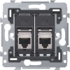 2 złącza RJ45 STP kat. 5E, model płaski, z podstawa 71 x 71 mm z mocow