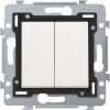 Podwójny przełącznik, 71 x 71 mm z zaciskami wtykowymi, podstawą i zes