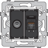 Combination coax with RJ45 connection UTP cat. 6A, PoE++ ready, flat m