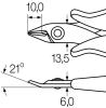 Wiha Szczypce do cięcia bocznego Electronic szeroka, ostro zakończona główka z małym uskokiem 135 mm, 5 1/3" (26815)